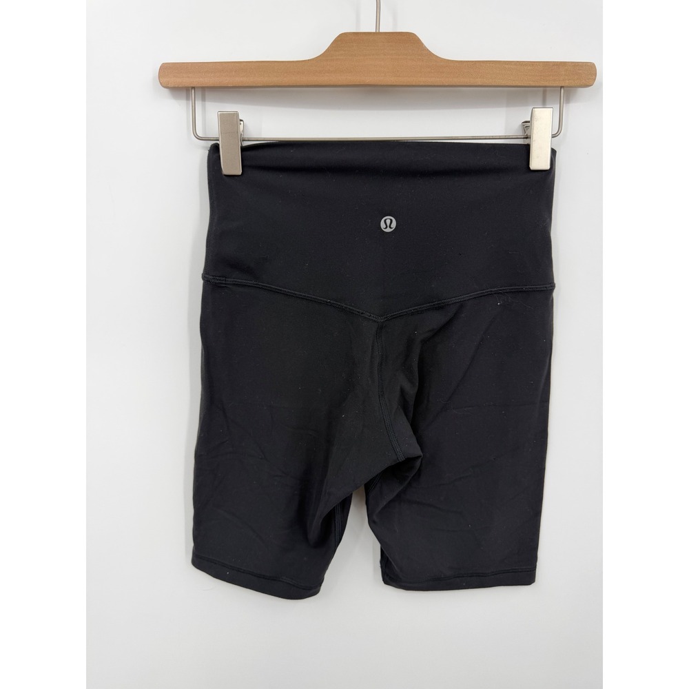 Lululemon Align High-Rise Short 8" Women Size 4 Black Nulu Biker Shorts LW7BCOS